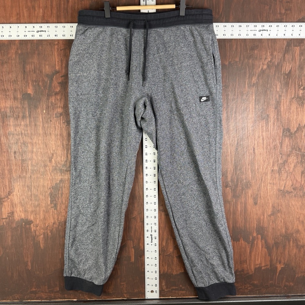 Nike French Terry Shoebox Cuffed Jogger Pants Gray Black 727397-010 Men's XL GUC